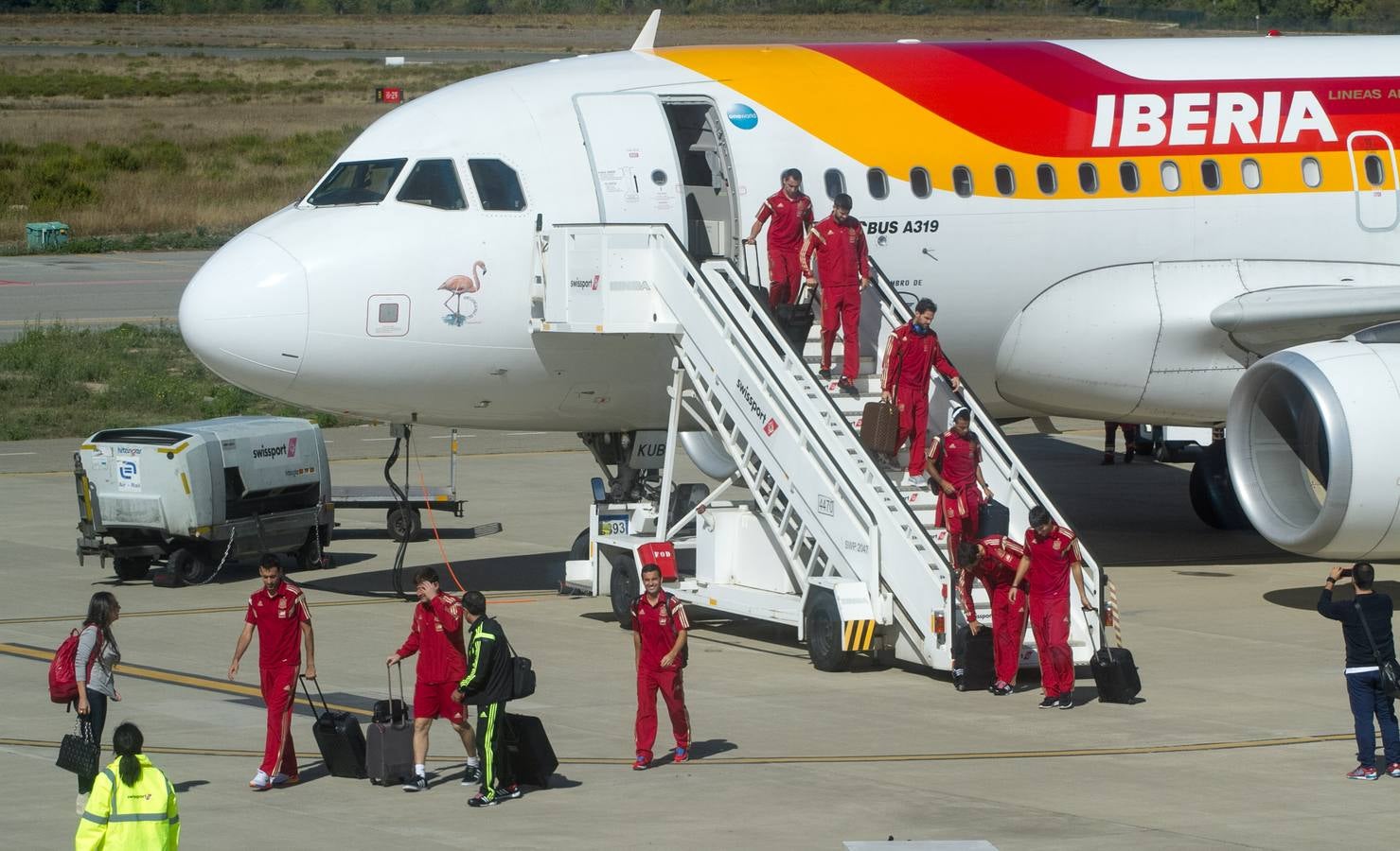 La selección española de fútbol llega a Logroño