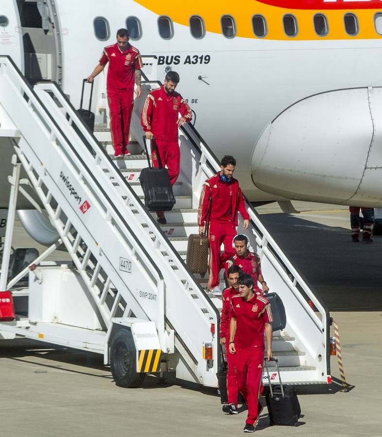 La selección española de fútbol llega a Logroño