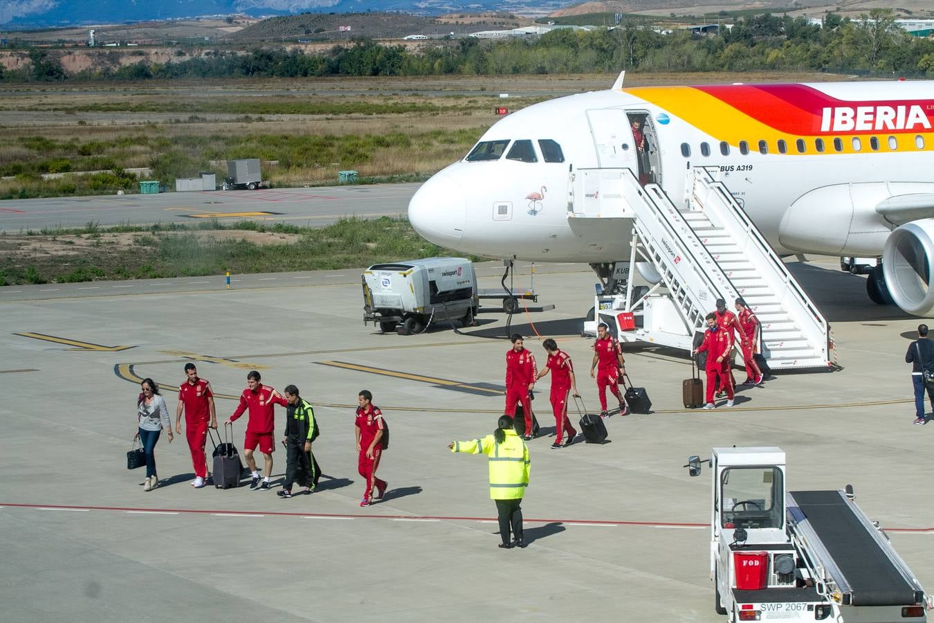 La selección española de fútbol llega a Logroño