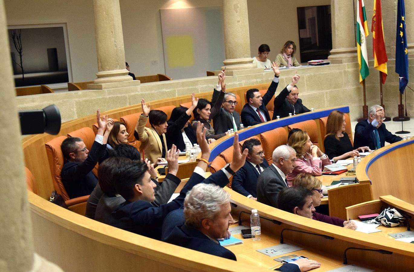 Gestos y manos alzadas (o no) en el Parlamento riojano