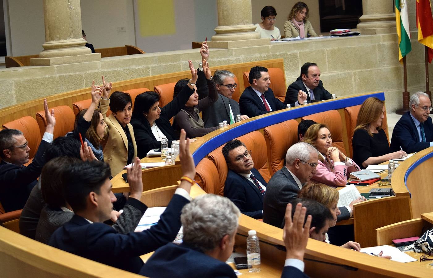 Gestos y manos alzadas (o no) en el Parlamento riojano