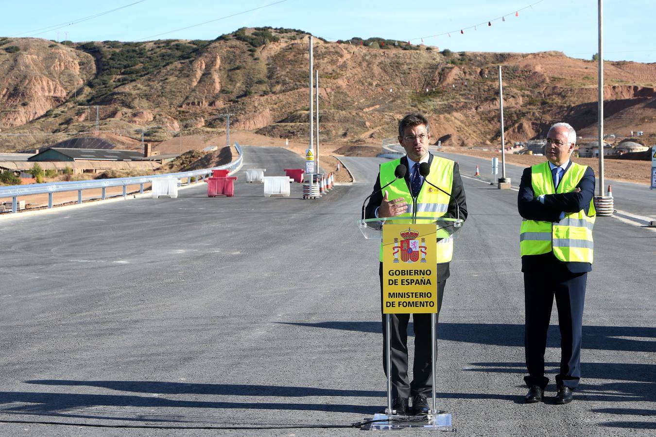 Visita a las obras del enlace de Recajo entre la circunvalación de Logroño, la carretera nacional N-232 y la autopista AP-68