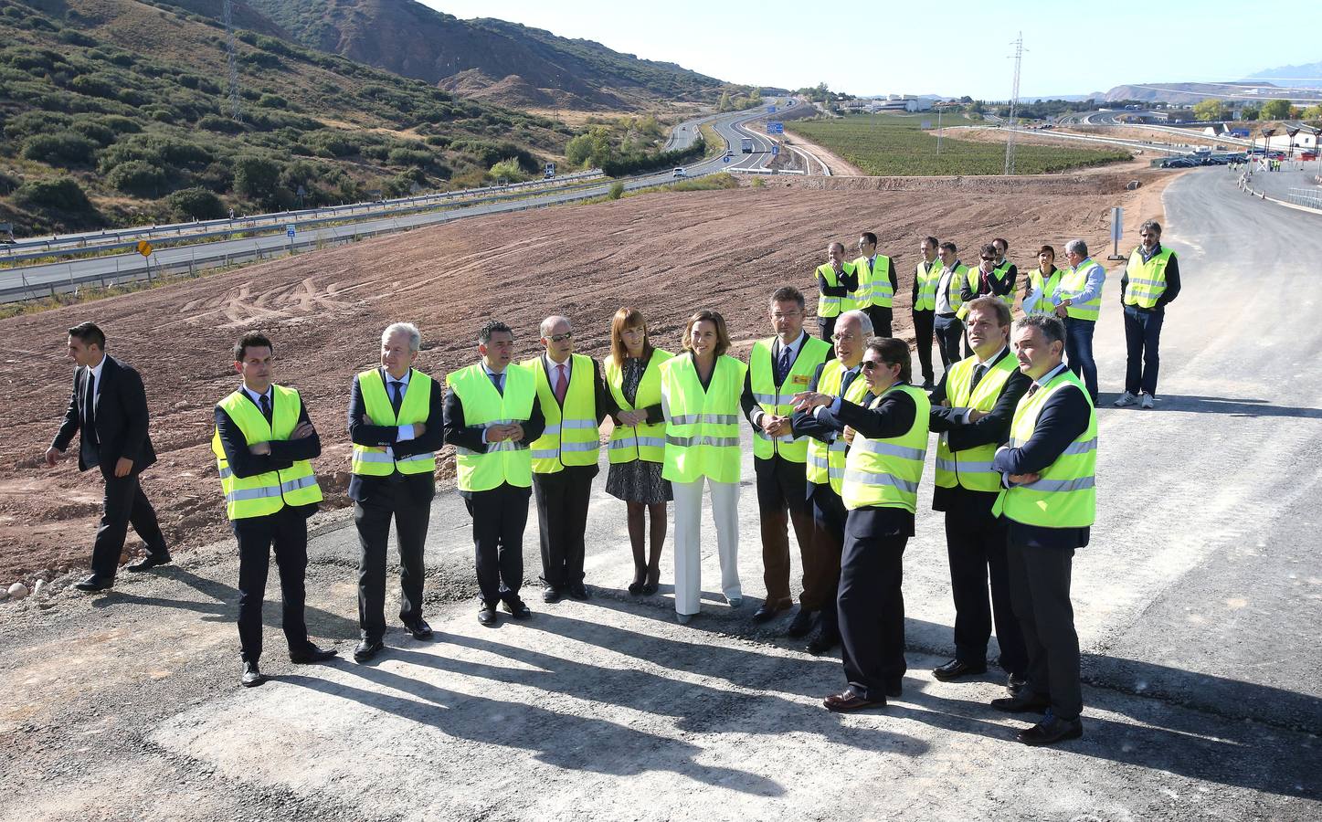 Visita a las obras del enlace de Recajo entre la circunvalación de Logroño, la carretera nacional N-232 y la autopista AP-68