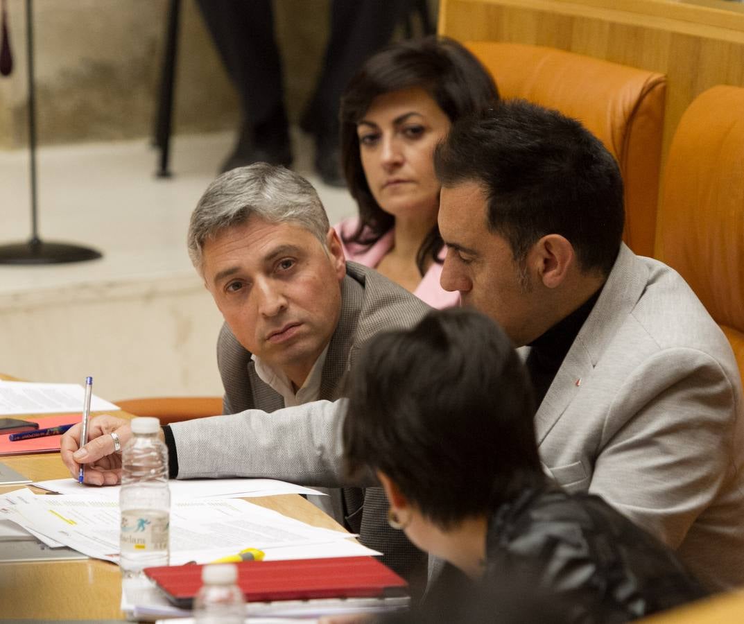 Un día de conversaciones y gestos en el Parlamento riojano