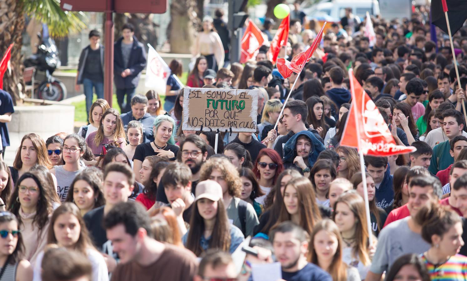 Los estudiantes se manifiestan en Logroño en defensa de la escuela pública