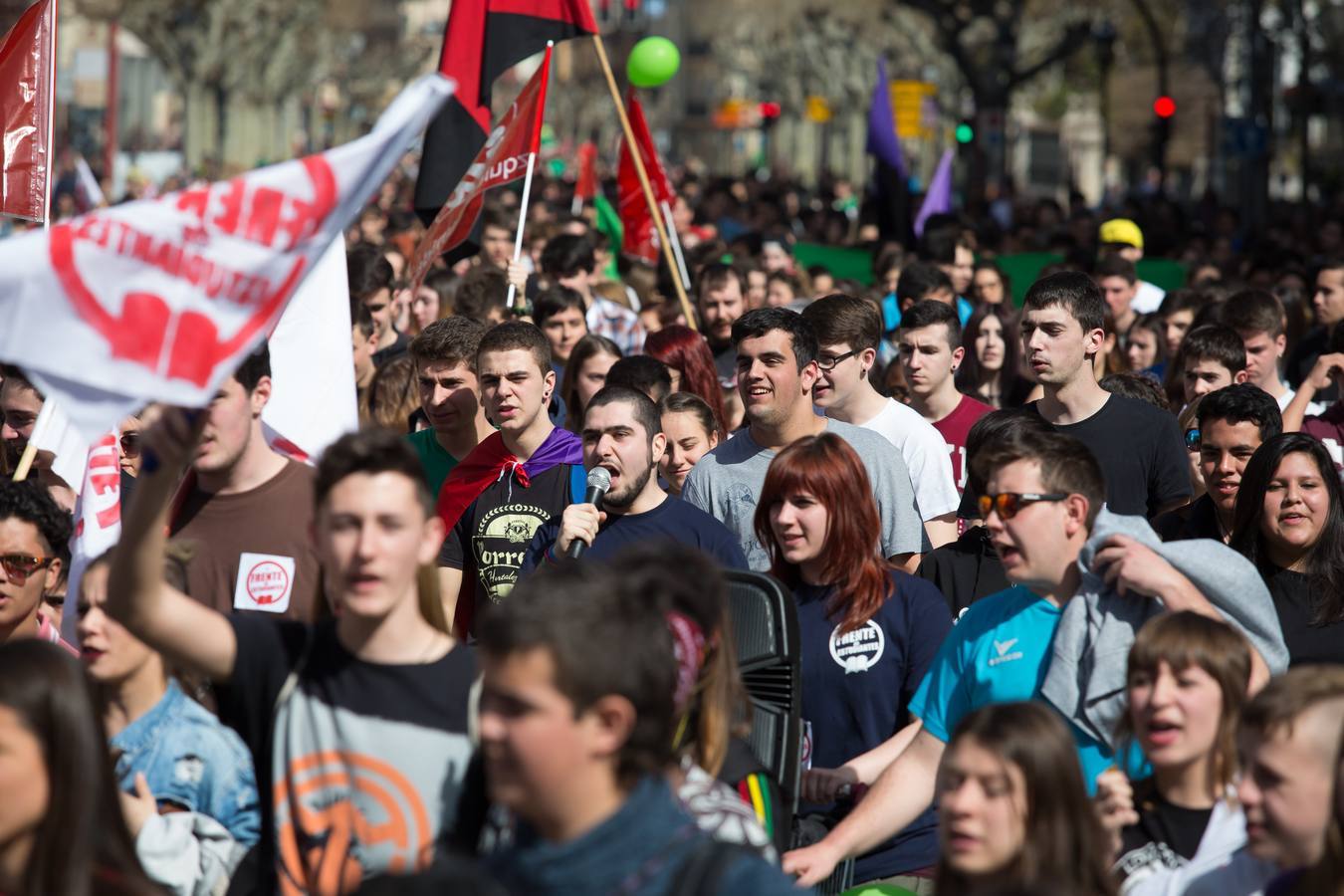 Los estudiantes se manifiestan en Logroño en defensa de la escuela pública