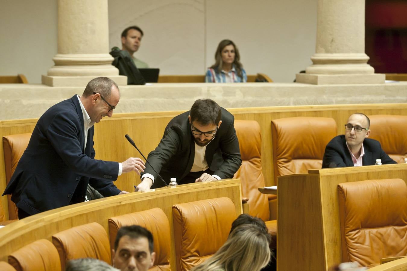 Los gestos y las conversaciones del Pleno del Parlamento riojano