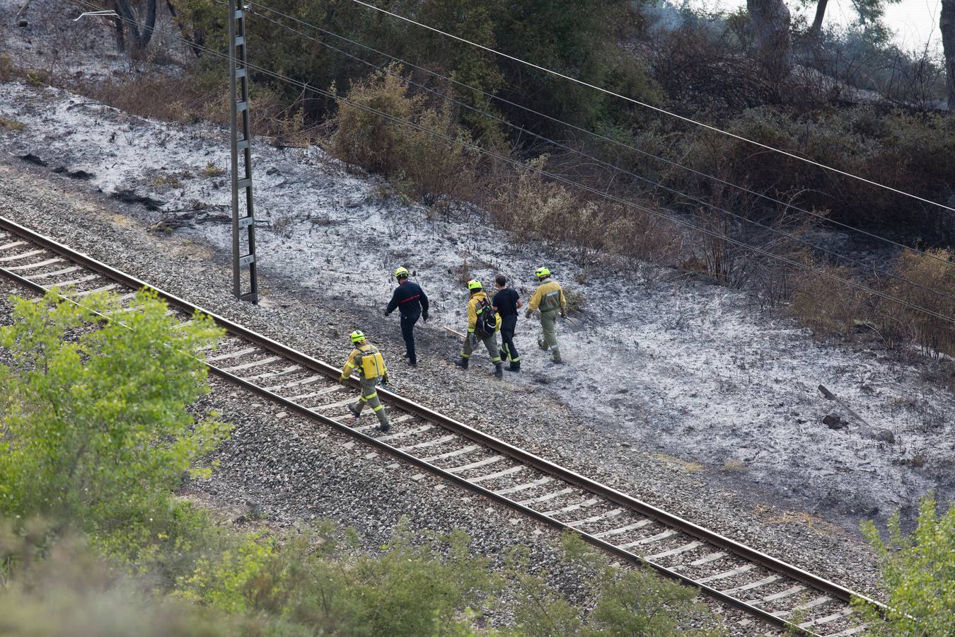 Una locomotora provoca un incendio en Gimileo