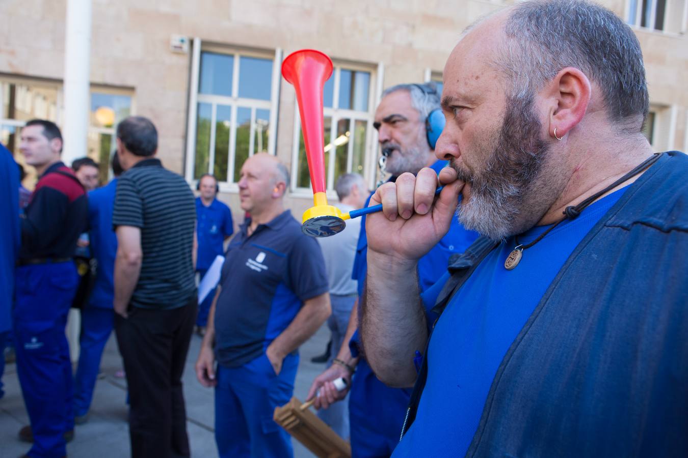 Protesta de los trabajadores del Ayuntamiento de Logroño