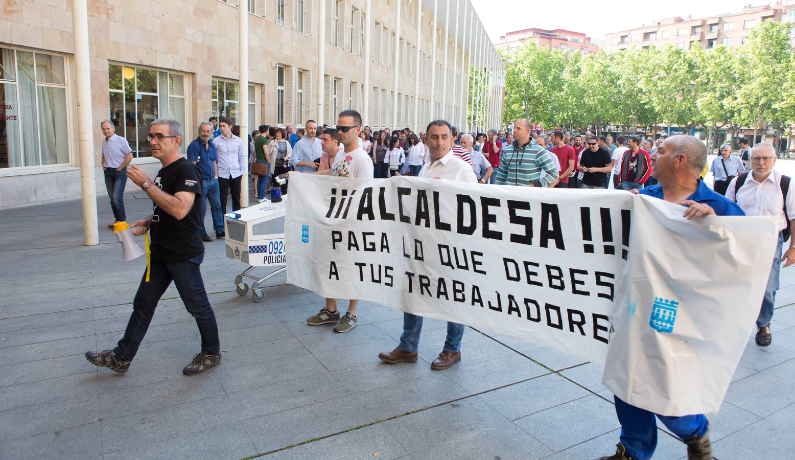 Protesta de los trabajadores del Ayuntamiento de Logroño