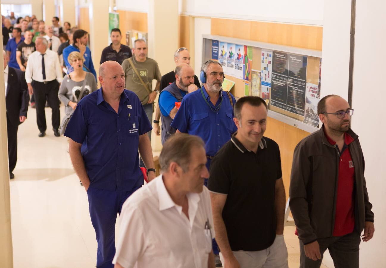 Protesta de los trabajadores del Ayuntamiento de Logroño