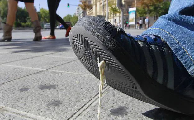 Involuntario pisotón a un chicle. 