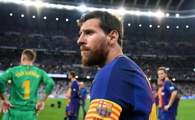 Leo Messi, tras la derrota sufrida en el Bernabéu en la Supercopa de España. 