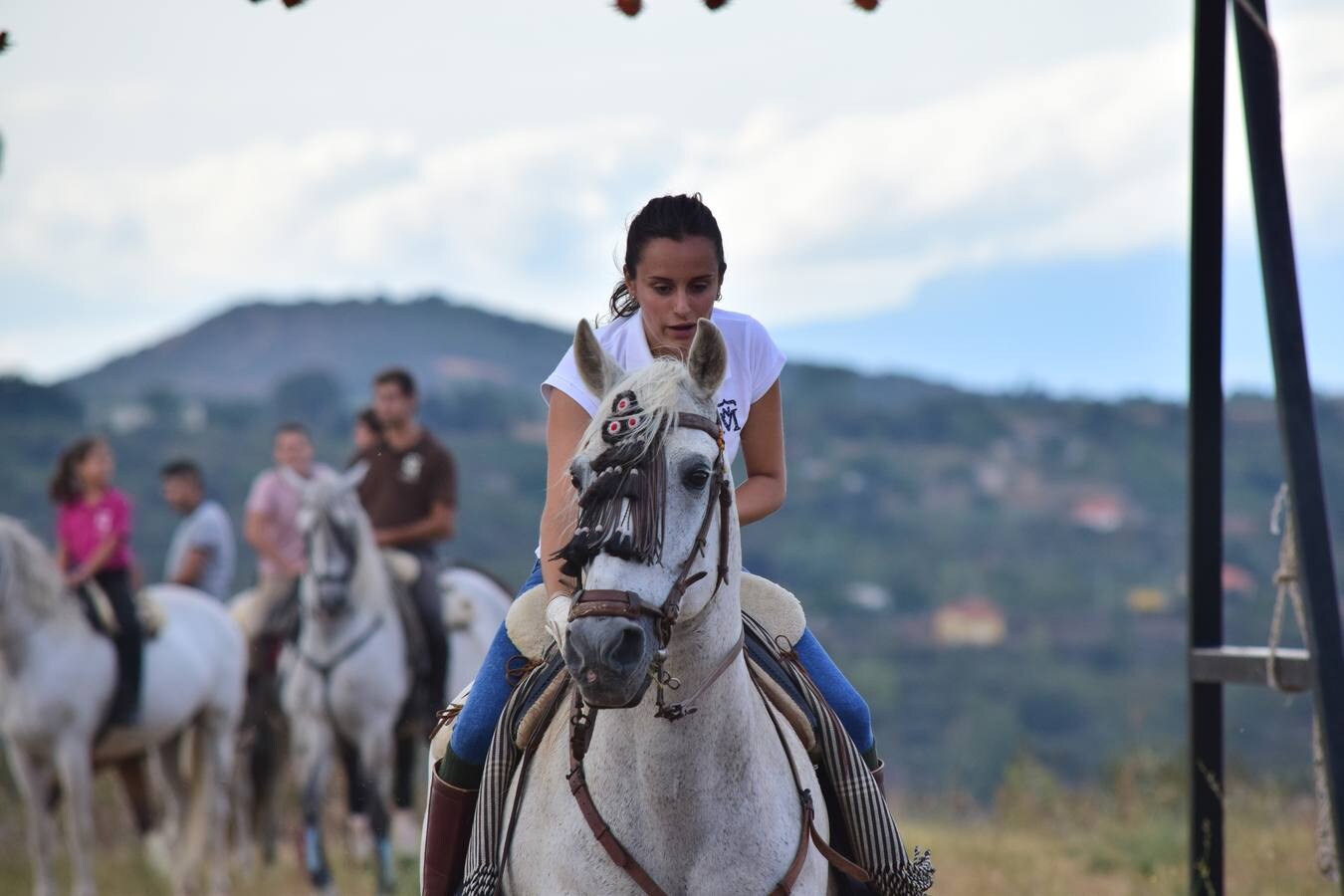 Dieciséis jinetes participaron en la tradicional carrera de gallos de Nalda.