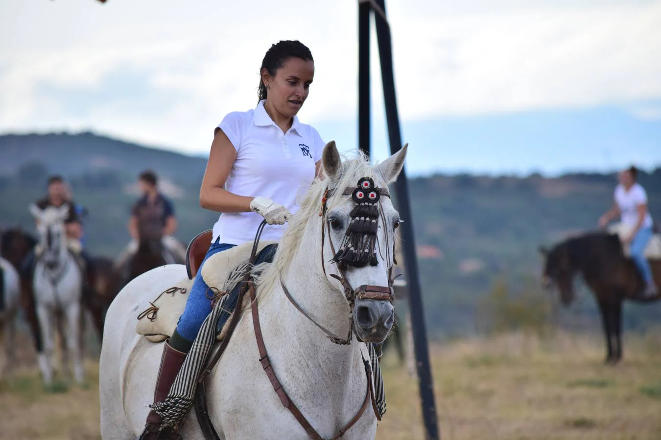 Dieciséis jinetes participaron en la tradicional carrera de gallos de Nalda.