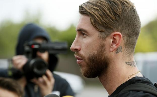 Sergio Ramos, en la Ciudad del Fútbol de Las Rozas.