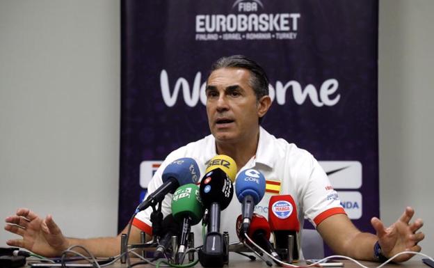 Sergio Scariolo, durante su conferencia de prensa. 