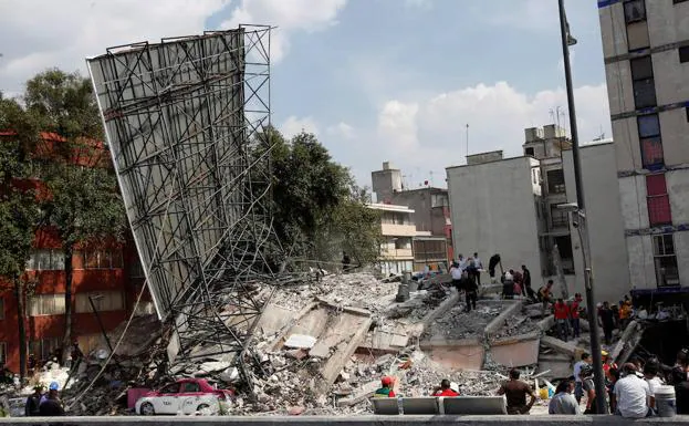 Destrozos ocasionados por el terremoto en Ciudad de México.