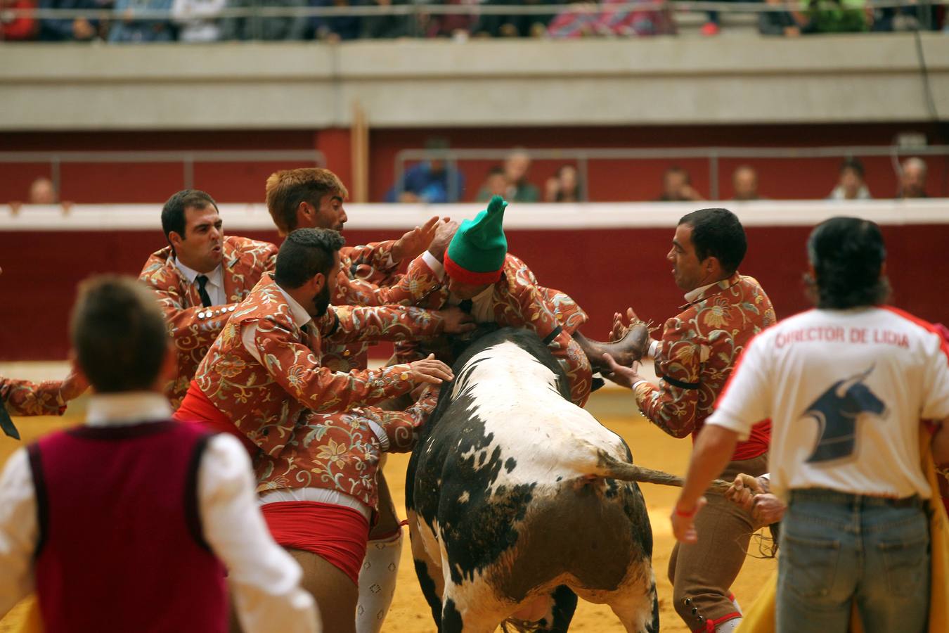 Los forçados portugueses protagonizaron la apertura de las vaquillas en el día de San Mateo en La Ribera