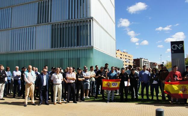 Protesta policial en Logroño en apoyo a sus compañeros en Cataluña