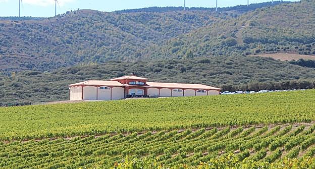 Impresionante vista de la bodega, en una finca de 580 hectáreas y a 850 metros, con la sierra de Carbonera el fondo. :: m.f.