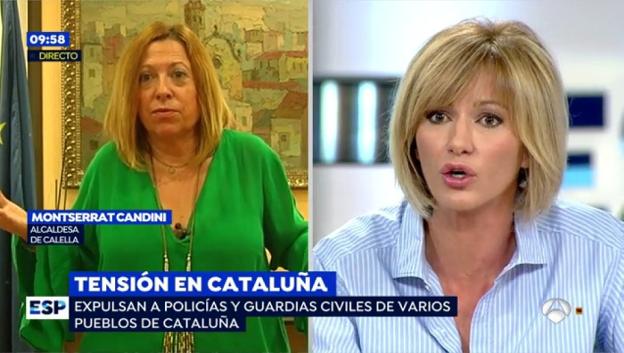 Susanna Griso y la alcaldesa de Calella tuvieron una tensa discusión en directo, en 'Espejo público'.