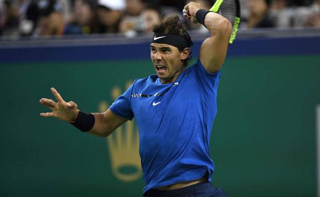 Nadal, durante su partido ante Fognini.