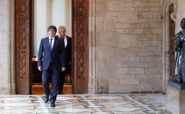 Puigdemont, en el Palau de la Generalitat.