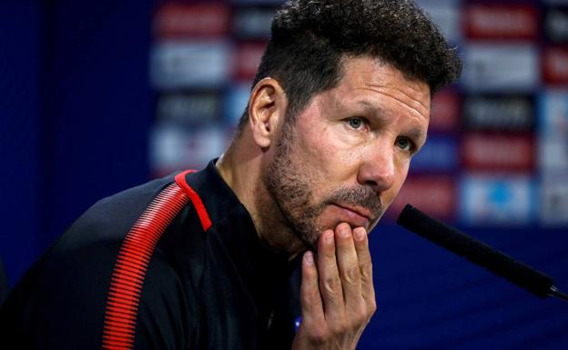 Diego Simeone, durante la rueda de prensa.