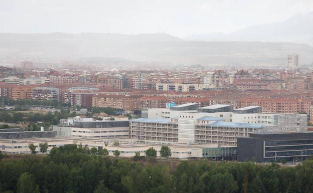 Vista aérea del hospital San Pedro de Logroño. 