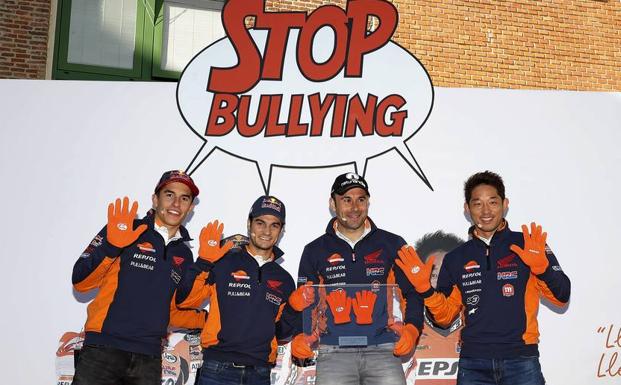 Marc Márquez, Dani Pedrosa, Toni Bou y Fujinami Takahisa.