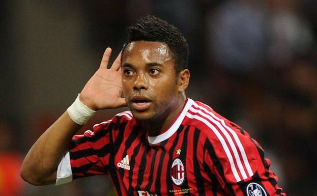 Robinho, durante su etapa en el Milan. 