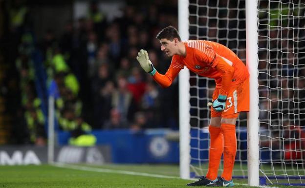 Thibout Courtois, en un partido con el Chelsea. 