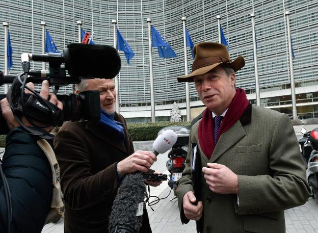 Nigel Farage, en una reciente visita a Bruselas. :: AFP