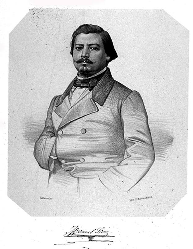 Retrato del cantante y compositor riojano Manuel Sanz de Terroba.