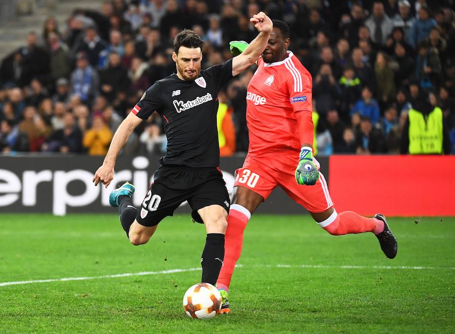 El Olympique de Marsella ganó ante el Athletic por 3-1 en la ida de los octavos de final de la Liga Europa. Los tantos de los franceses fueron obra de Ocampos, por partida doble, y Dimitri Payet. Aduriz recortó distancias de penalti.