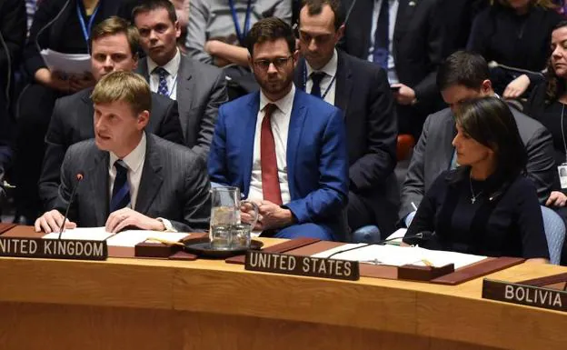 Allen (i) y Haley, en la reunión de la ONU. 