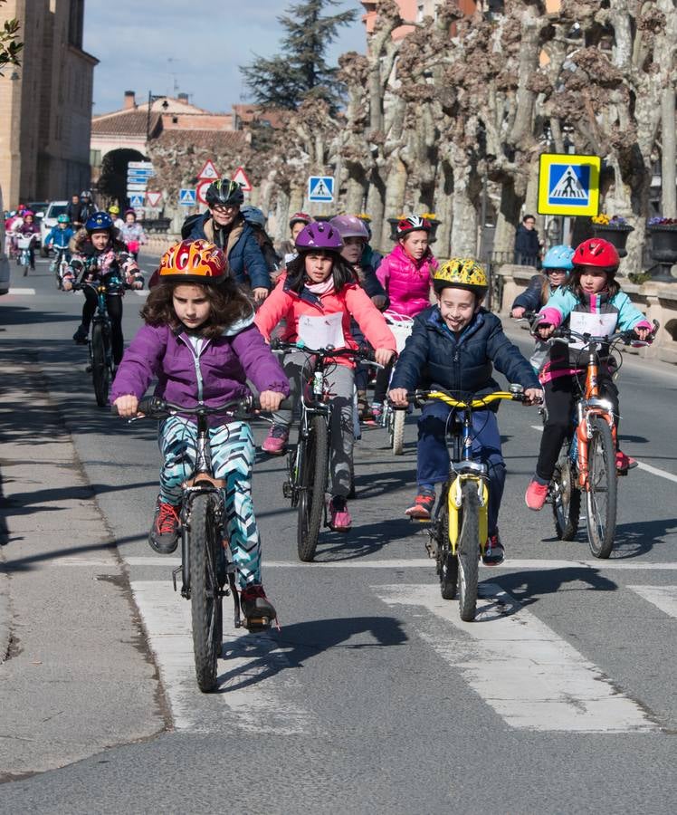 La V Marcha Solidaria en Bicicleta, a beneficio de la AECC ha reunido en Santo Domingo de la Calzada a cerca de 500 personas, la mayoría de ellas escolares.