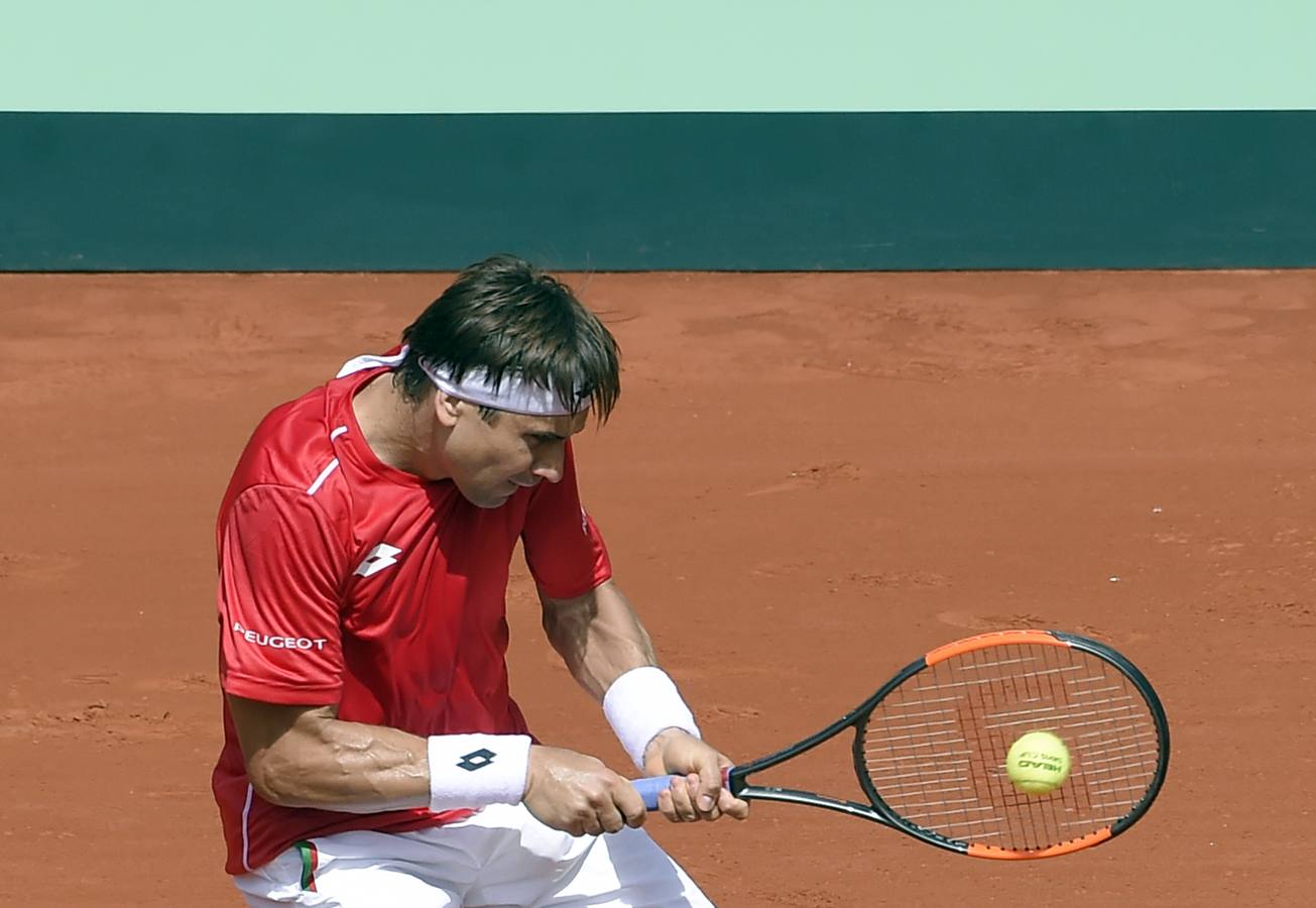 David Ferrer y Alexander Zverev, los protagonistas del primer partido de la eliminatoria de la Copa Davis entre España y Alemania. 