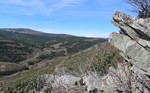 Dehesa de La Monjía. El despoblado, en el fondo del valle, bajo la Atalaya. A la derecha, charcas en su dehesa, fuente del Jubera. 