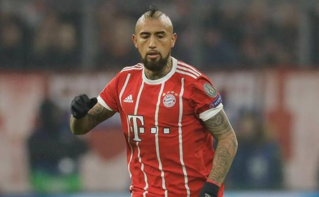 Arturo Vidal, durante un partido con el Bayern. 