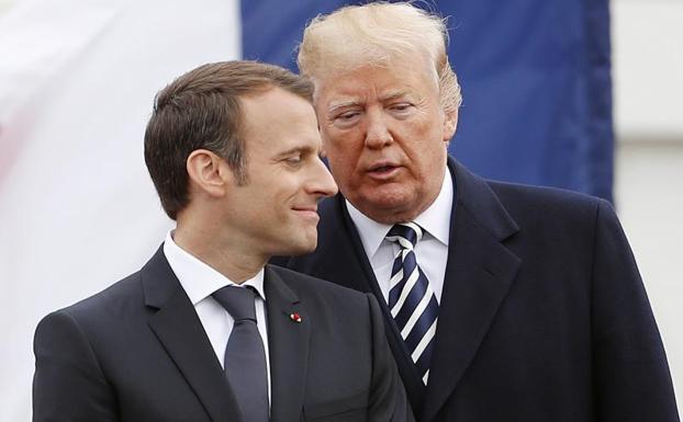 El presidente estadounidense, Donald Trump, y el presidente francés, Emmanuel Macron.