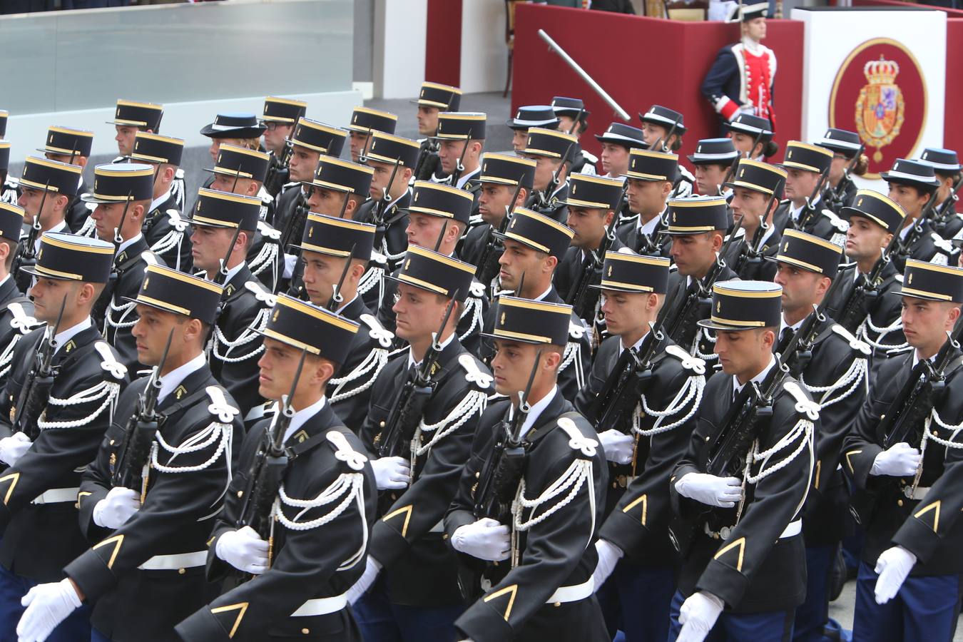 Los Reyes de España presidieron en Logroño el Desfile del Día de las Fuezas Armadas, en el que participaron hasta 2.678 militares.