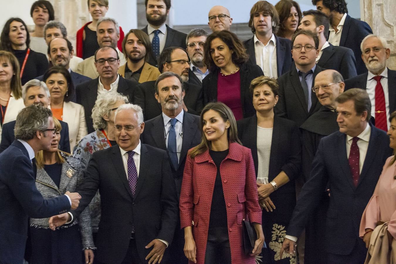 La Reina Letizia inauguró ayer en San Millán el seminario sobre el lenguaje en la era de la posverdad.