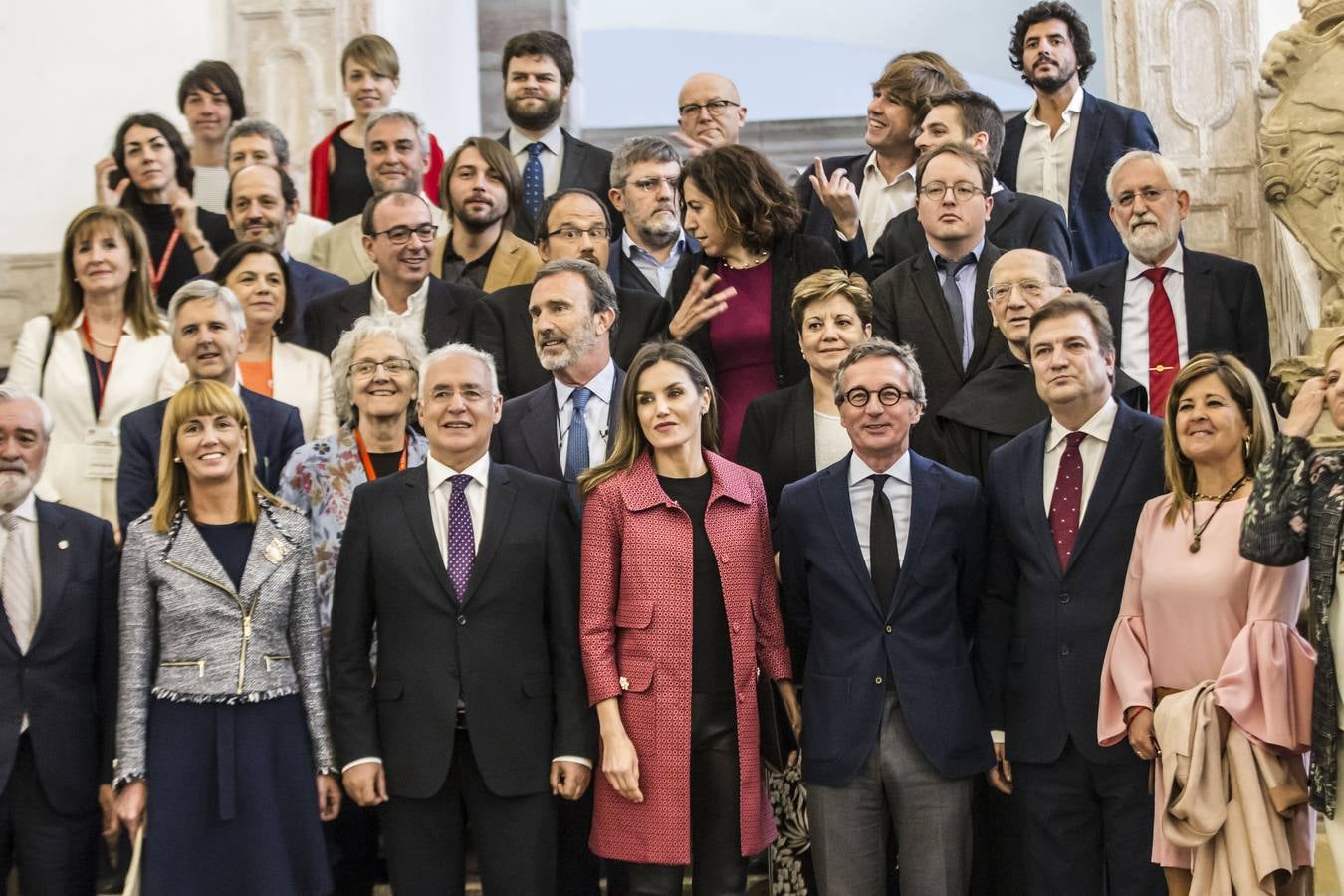 La Reina Letizia inauguró ayer en San Millán el seminario sobre el lenguaje en la era de la posverdad.