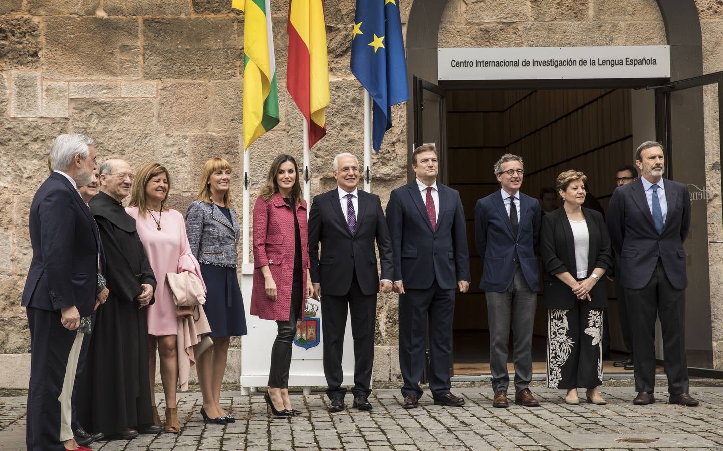 La Reina Letizia inauguró ayer en San Millán el seminario sobre el lenguaje en la era de la posverdad.