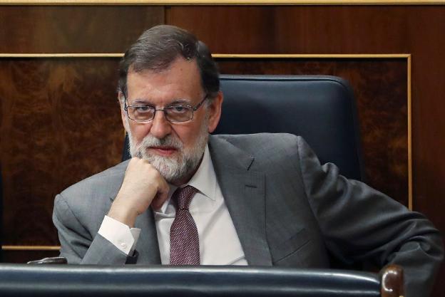Rajoy, ayer en el Congreso, durante la sesión de control al Gobierno. :: ballesteros / efe