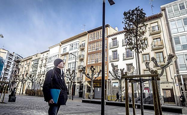 Paseo por Bretón de los Herreros con Julio Verdú durante el pasado mes de febrero. 