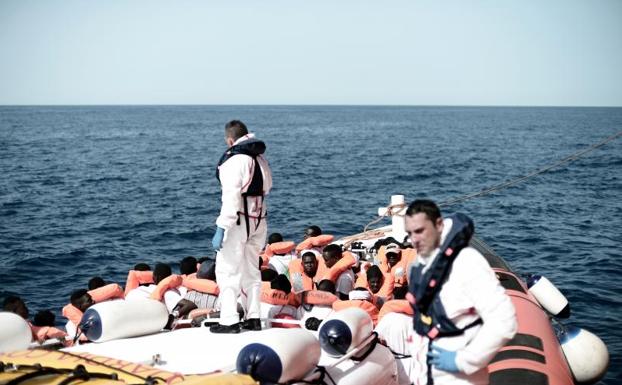 Imagen a bordo del barco 'Aquarius'.