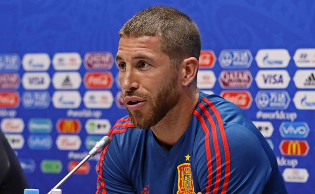 Sergio Ramos, en rueda de prensa. 